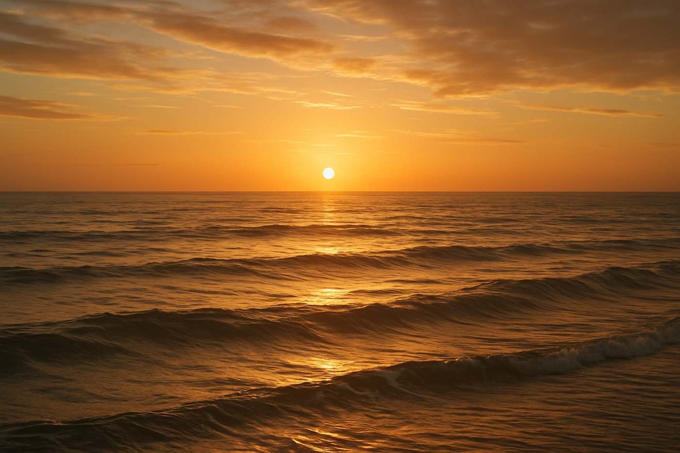 A golden ocean sunset near Miami, FL
