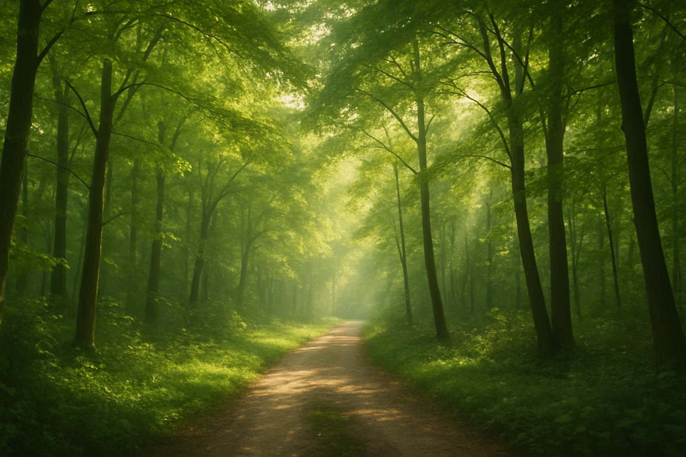 A sunlit forest path near Miami, FL